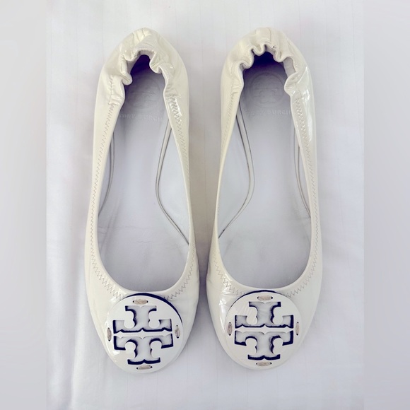 Tory Burch Shoes - Tory Burch Reva flats white patent leather Size 7 M